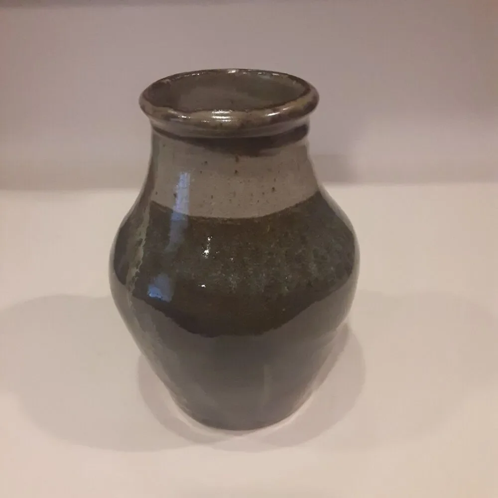 Stoneware Vessel Handmade Pottery Unsigned Masculine